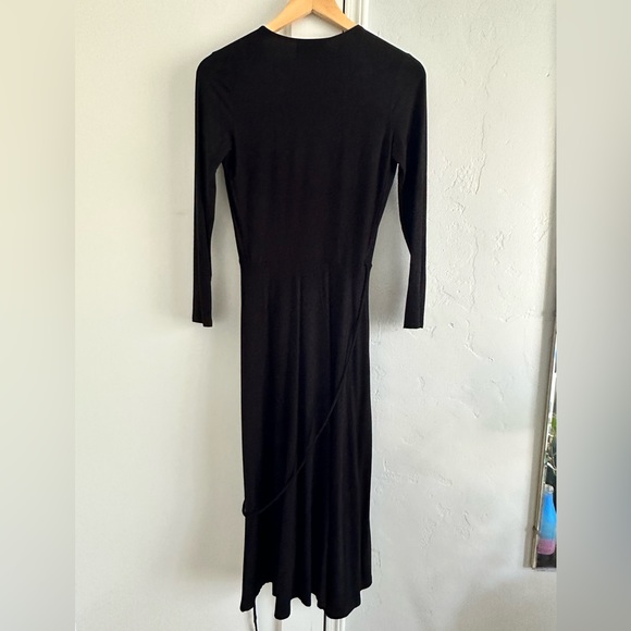 Reformation Jeans Maurie Wrap Midi Dress in Black   Sz: XS - Picture 4 of 14